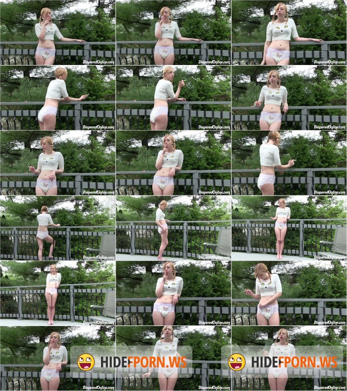 DiaperedOnline.com - Mandie - Smoking in Pullup Outside [HD 720p]